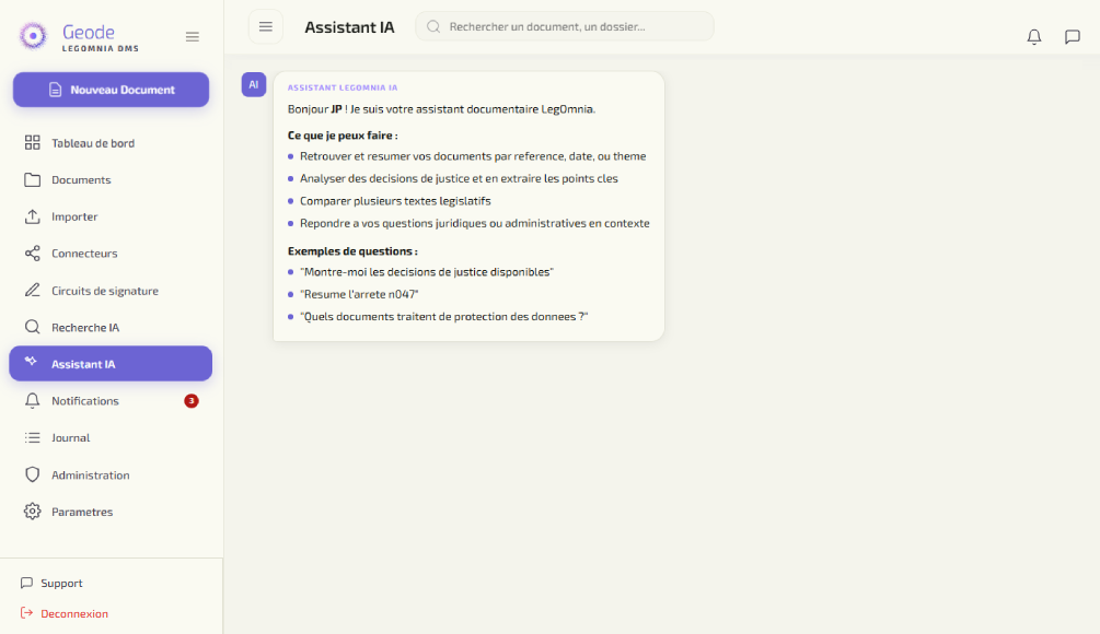 Application Geode - Assistant IA